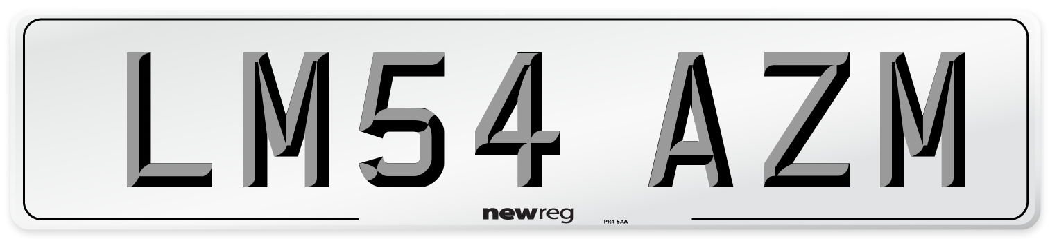LM54 AZM Number Plate from New Reg